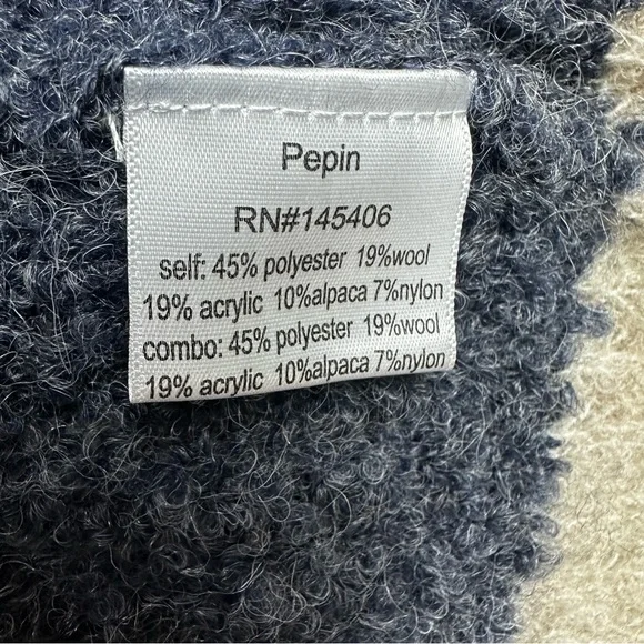 Pepin for Anthropologie Women's Striped Sweater Alpaca Wool- Blue and Gray - Picture 5 of 7